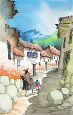 peruvian water color